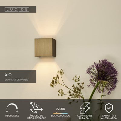 Lucide XIO - Lámpara de pared - LED Regul. - G9 - 1x4W 2700K - Ángulo de haz ajustable - Marrón óxido